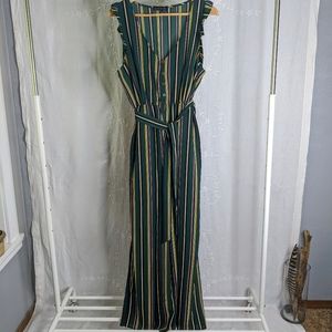 ke.ned.ik Vertical Stripe Split Leg Jumpsuit